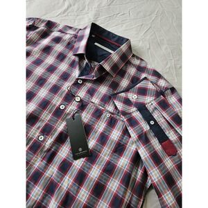 7 Diamonds Long Sleeve Shirt Mens Large Plaid Play By Play Performance